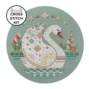 Swan and Flowers Cross Stitch Kit