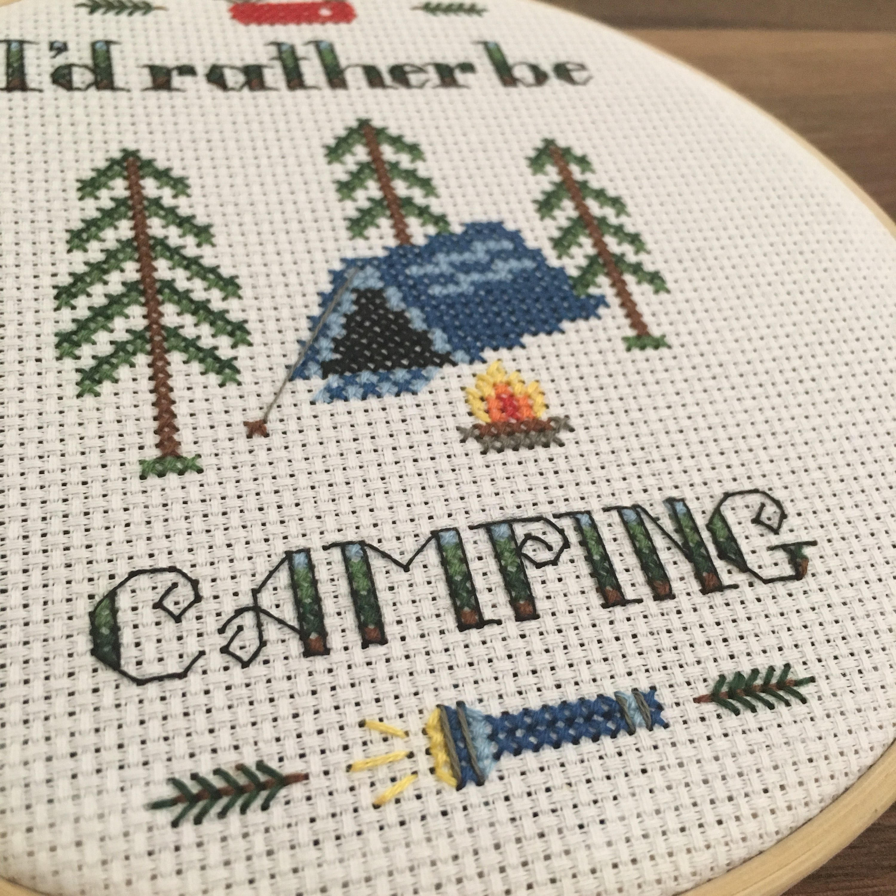 Camping Cross Stitch PDF Pattern Etsy