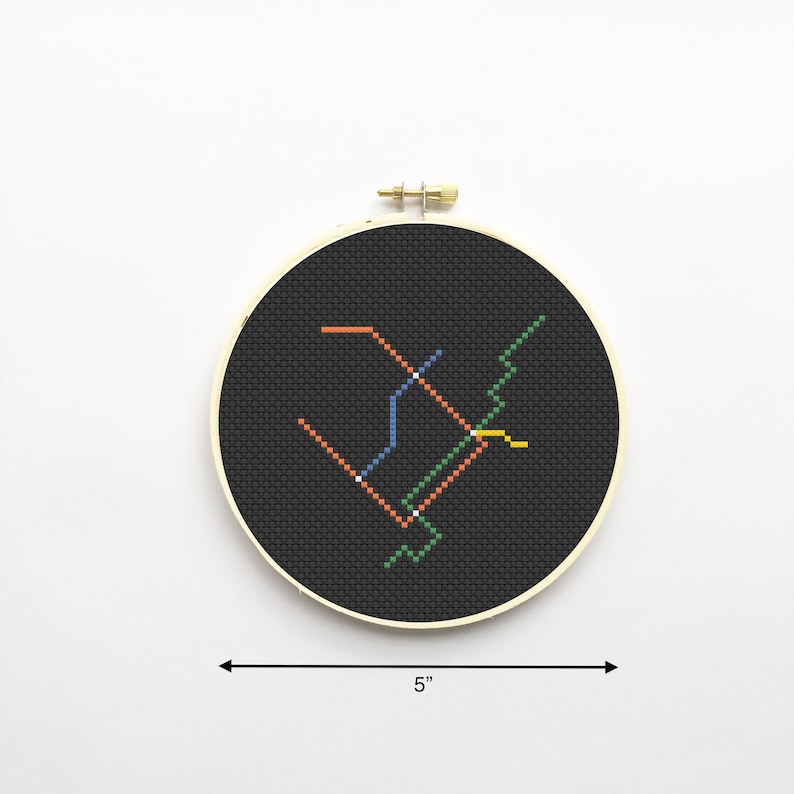 Metro Montreal Map Cross Stitch PDF Pattern Etsy Canada