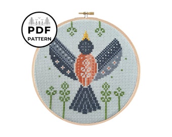 Robin in Spring Cross Stitch Pattern PDF