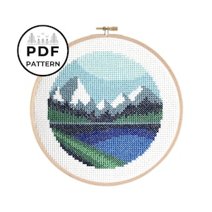 Blue Mountain Range Cross Stitch Pattern