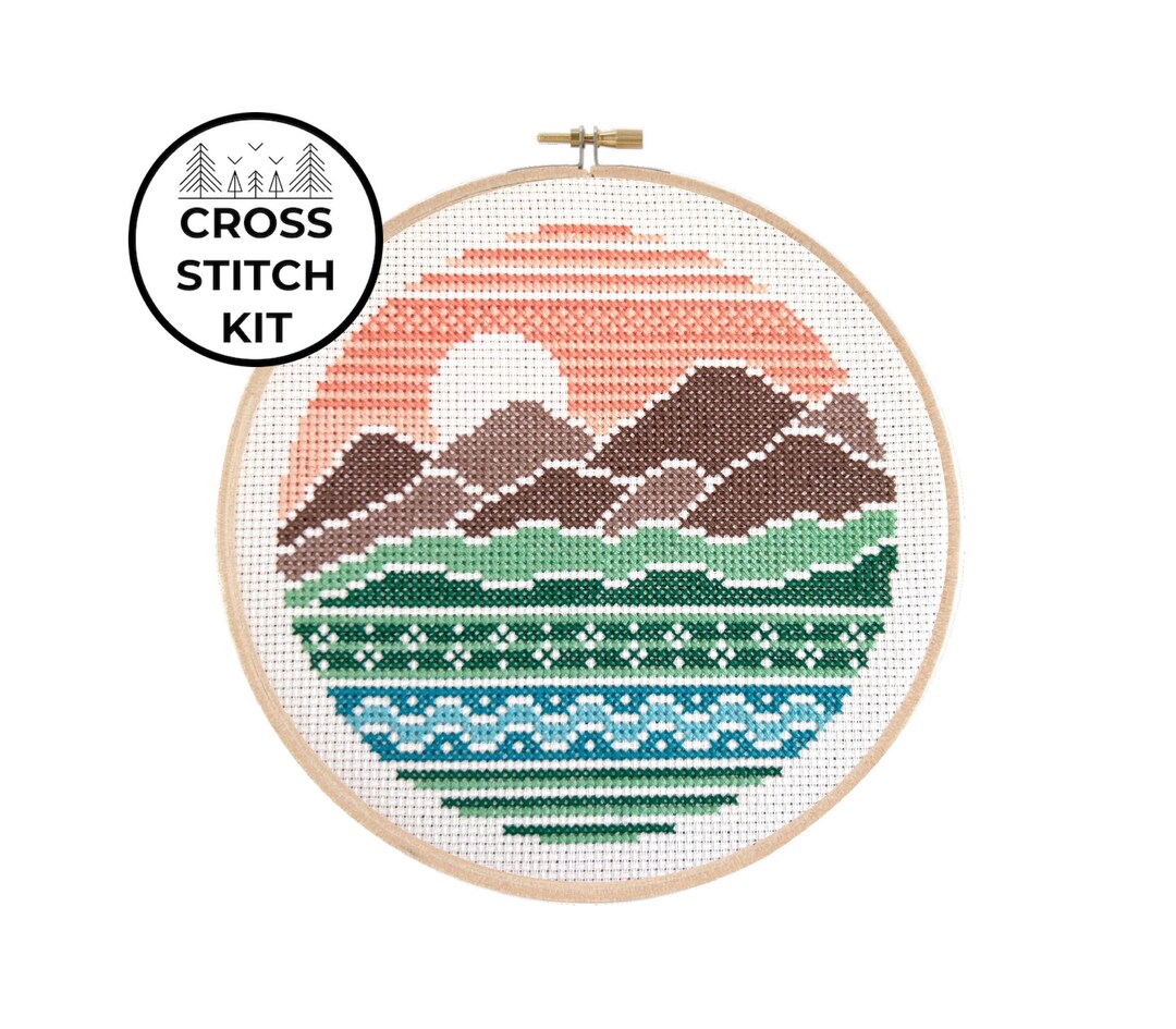 Sierra Mountain Range Cross Stitch Kit Etsy