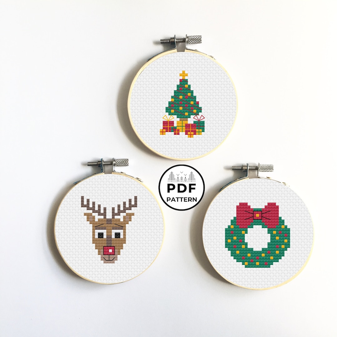 Christmas Sparkle Ornaments Cross-Stitch Patterns