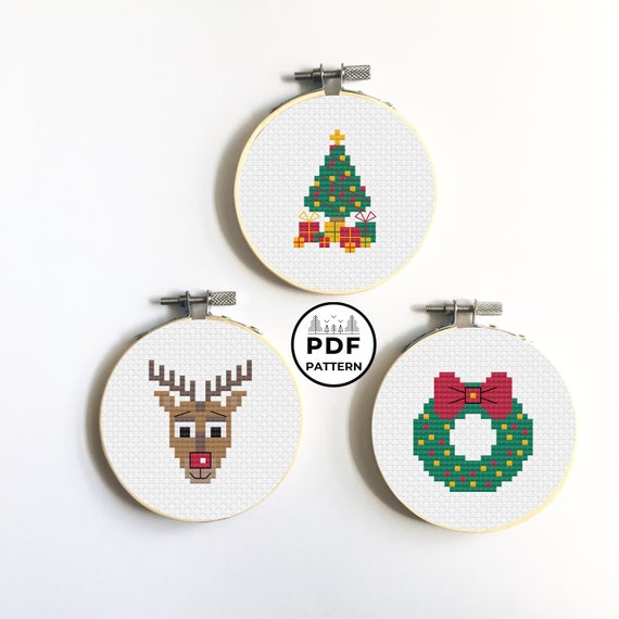 Christmas Ornaments Cross Stitch Patterns Digital Download 