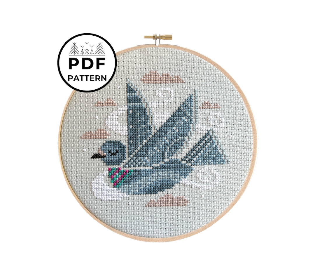 Flying Pigeon Cross Stitch Pattern PDF - Etsy