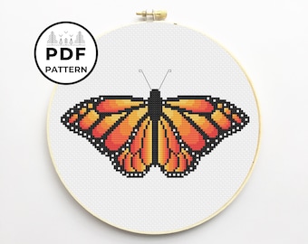Monarch Butterfly Cross Stitch PDF Pattern