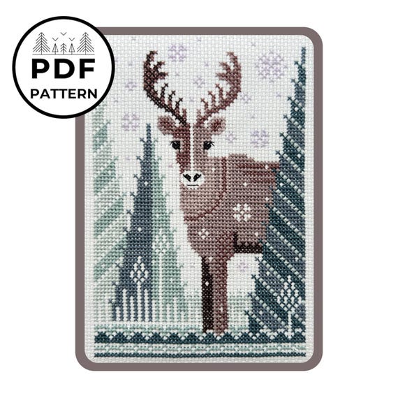 Arctic Caribou Cross Stitch Pattern