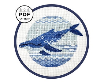 Humpback Whale Cross Stitch Pattern
