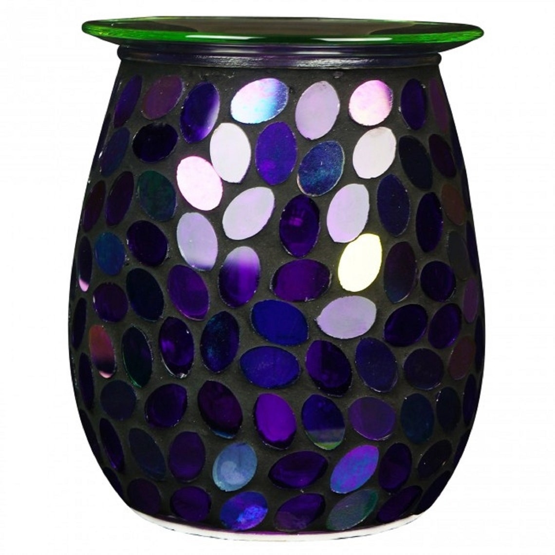 Electric Glass Mosaic Aroma Lamp 16cm Purple Sequin 50g Etsy