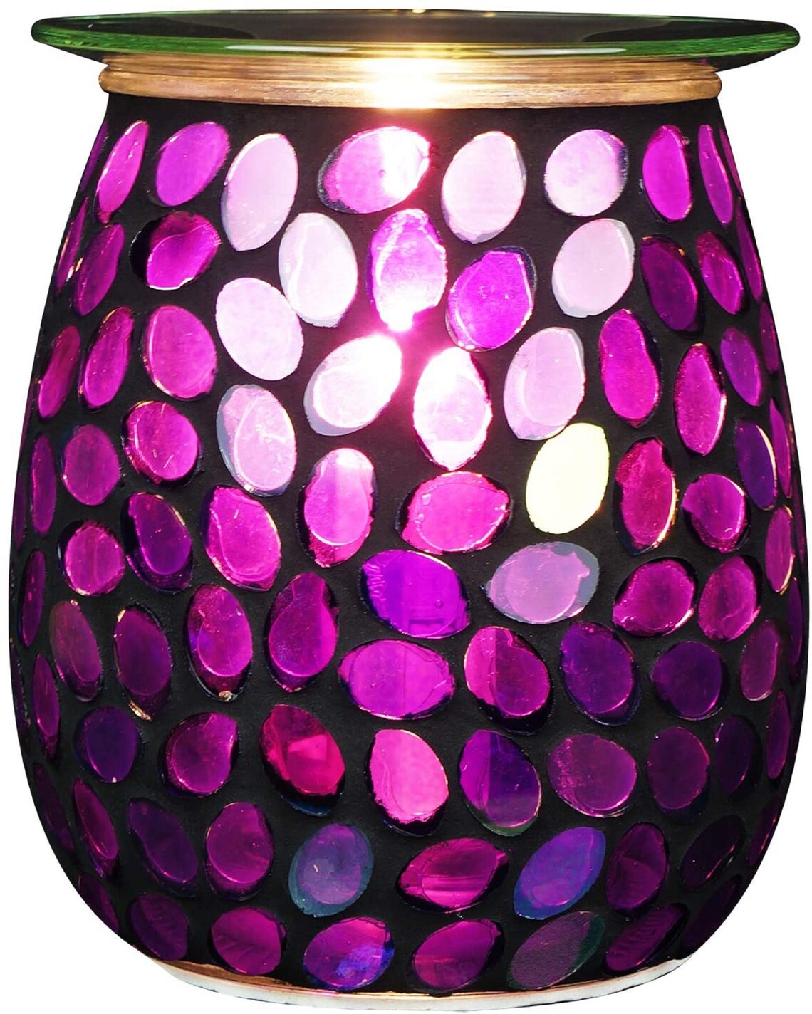 Electric Glass Mosaic Aroma Lamp 16cm Purple Sequin 50g Etsy