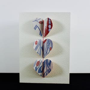 3D Skandinavische Papier Herzen Grußkarte. Valentinstag. Ich liebe Dich. Ihn oder Sie. Vielen Dank. Weihnachten. Hochzeit. Jubiläum. Geburtstag.