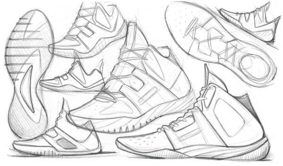 Printable Sports Shoe Sketch Book, Shoe Design Book, Shoe Sketch