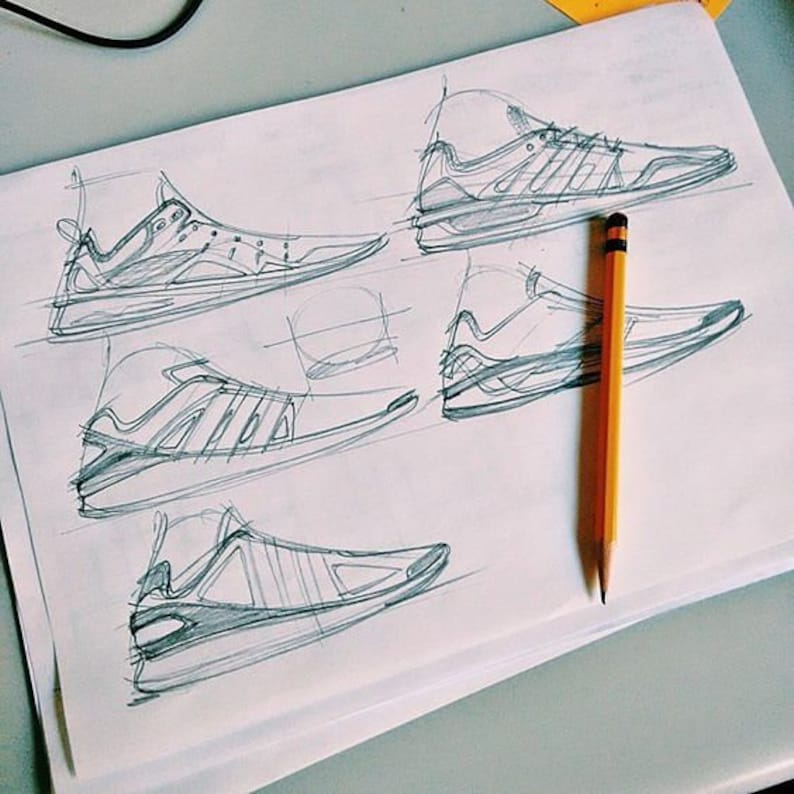 Printable Classic Shoe Sketch Book, Shoe Design Book, Shoe Sketch