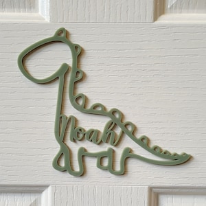 Dinosaurier Namensschild | Türschild Kinderzimmer | Kinderzimmer Wandschild