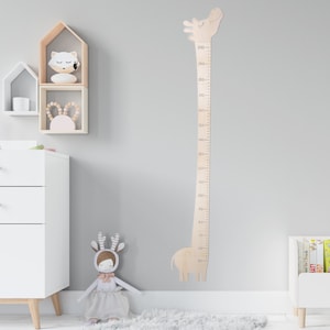 Messlatte für Giraffen | Wachstumstabelle der Familie aus Holz