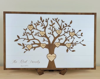 Personalised Family Tree | Wooden Family Keepsake