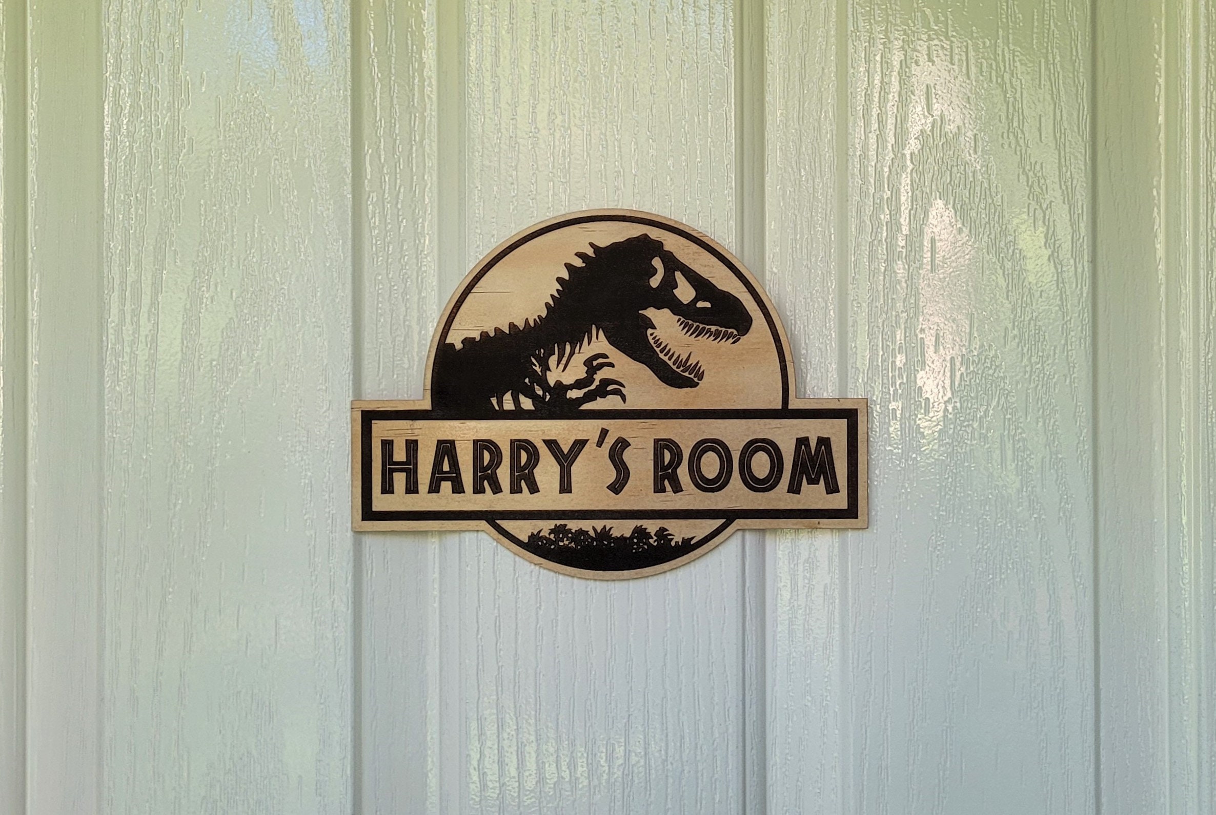 Jurassic Park Inspired Name Sign. Personalised Dinosaur Wooden Etsy
