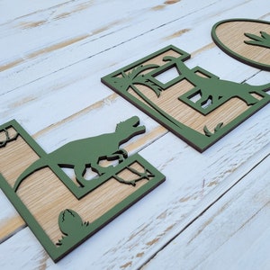 Dinosaur Name Sign |  Wooden Dino Wall Letters
