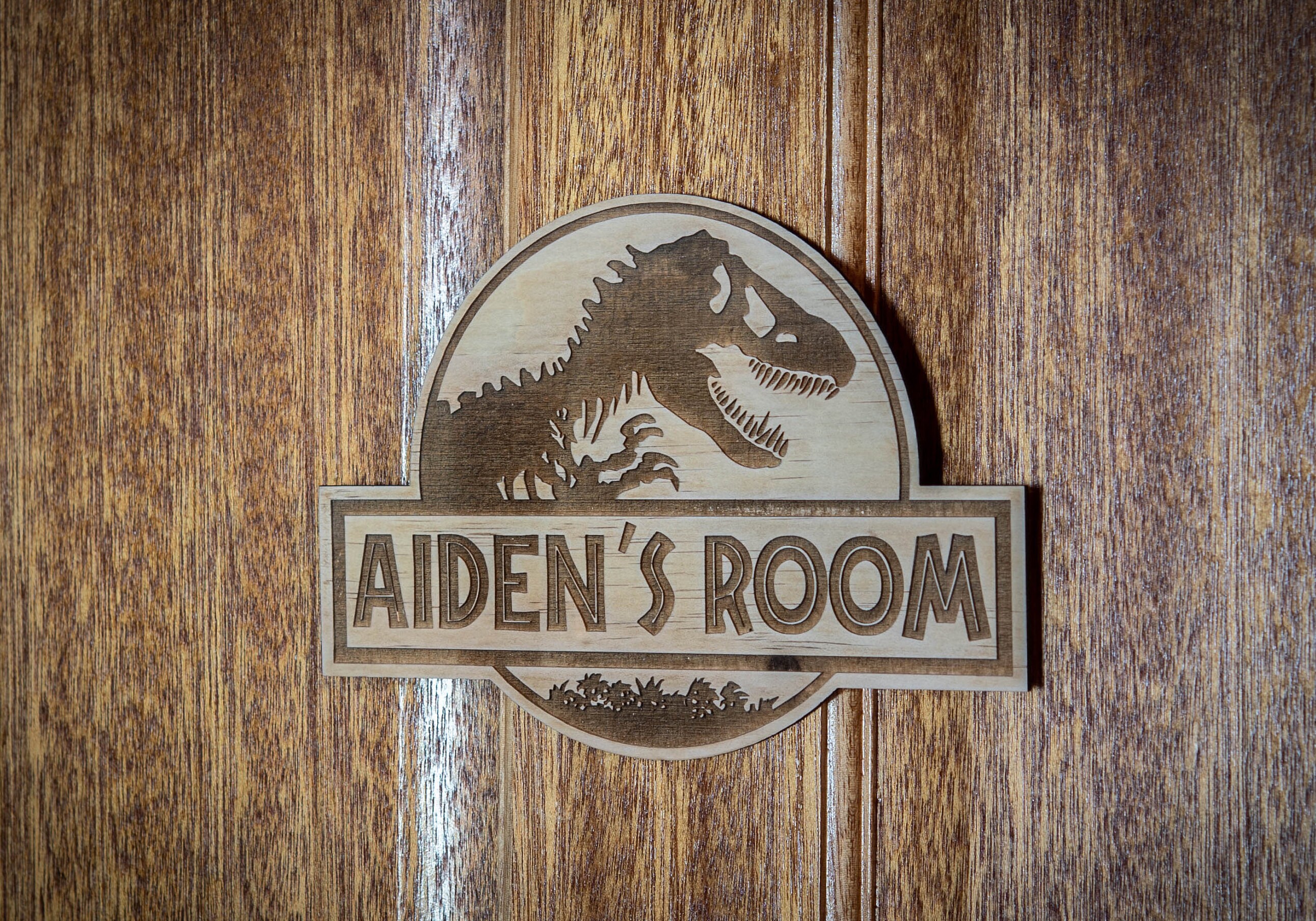 Jurassic Park Inspired Name Sign. Personalised Dinosaur Wooden Etsy