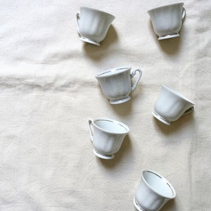 Vintage German Demitasse Cups: White Porcelain with Gold Gilded Rims, Set of 6