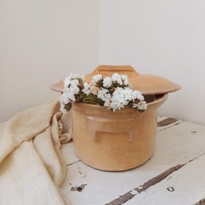 Antique Terrine Glazed Earthenware Pottery Ochre Beige.Antique French Pate Dish Oval.Antique French Oval Glazed Stoneware Cooking Pot