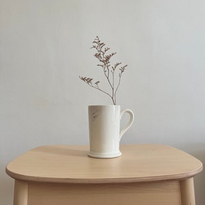 Tall Opaque de Sarreguemines Off White Mug.Antique French Stains Tall White Mug.Antique French Kitchen.French Cottage Kitchen