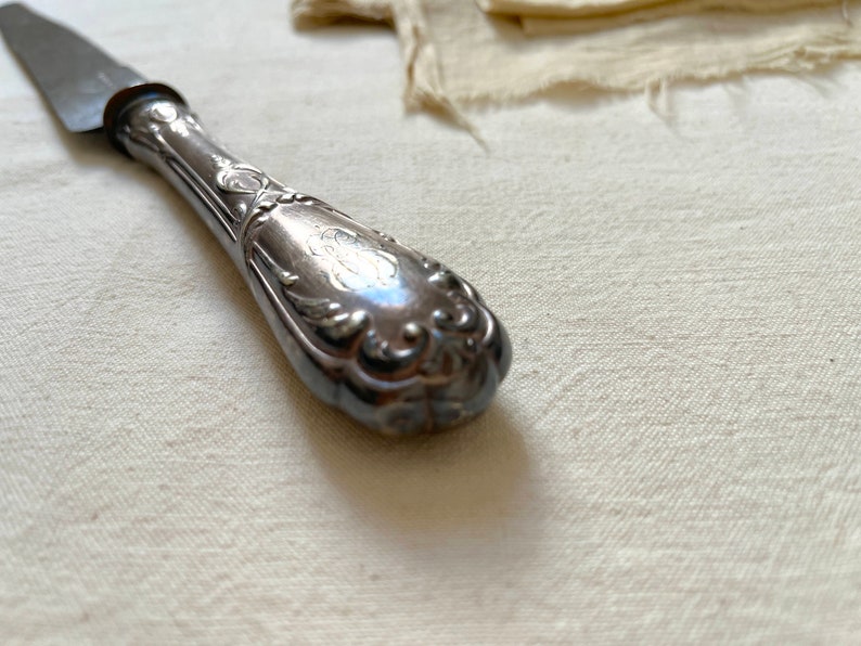 Antique MIELE & Co French Tarnish Acier Carving Meat Knife.Antique Kinife Engraved Monogram Initials LD.Antique Ornate Acier Meat Knive image 8