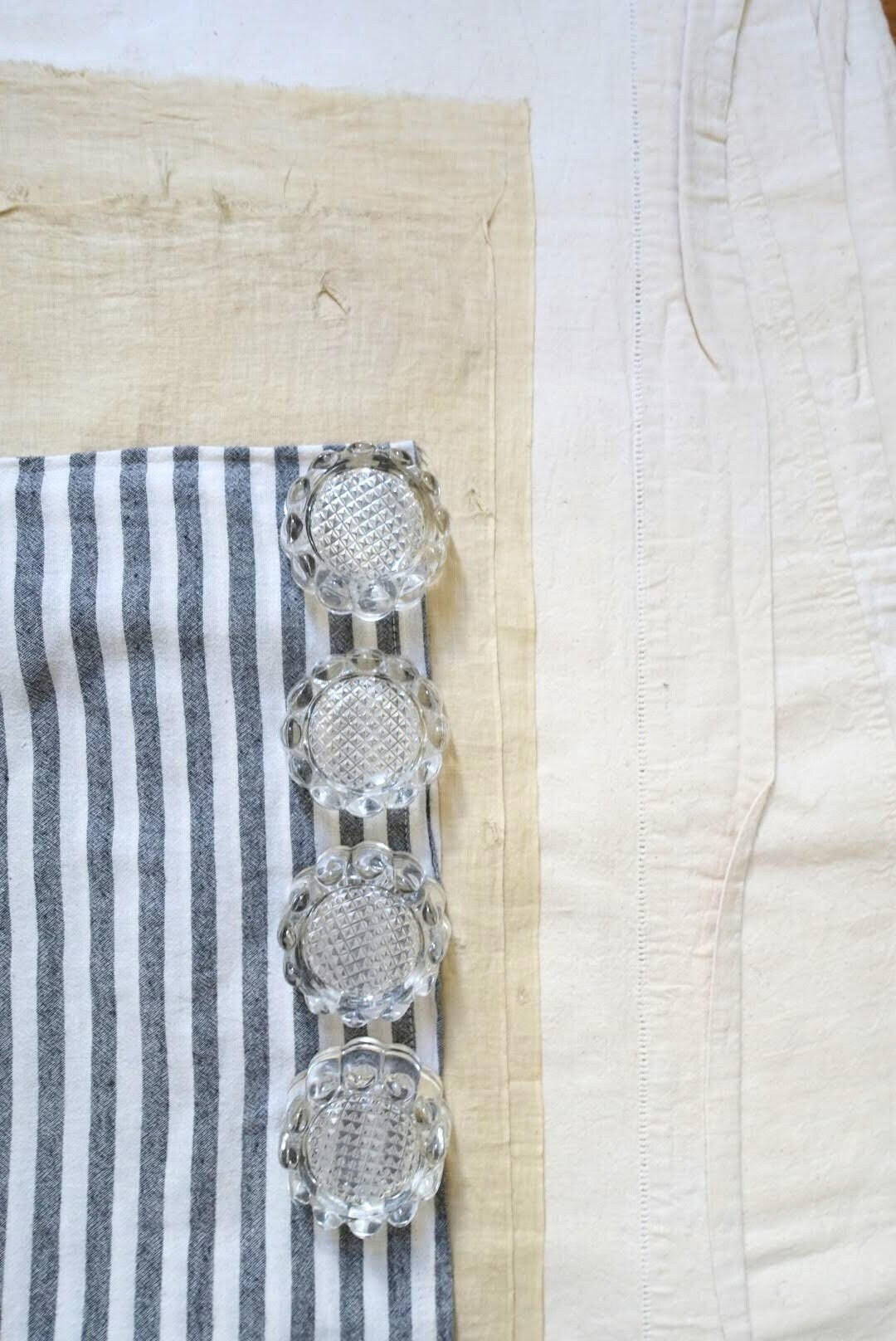 Small Antique French Glass Table Risers.authentic Antique French