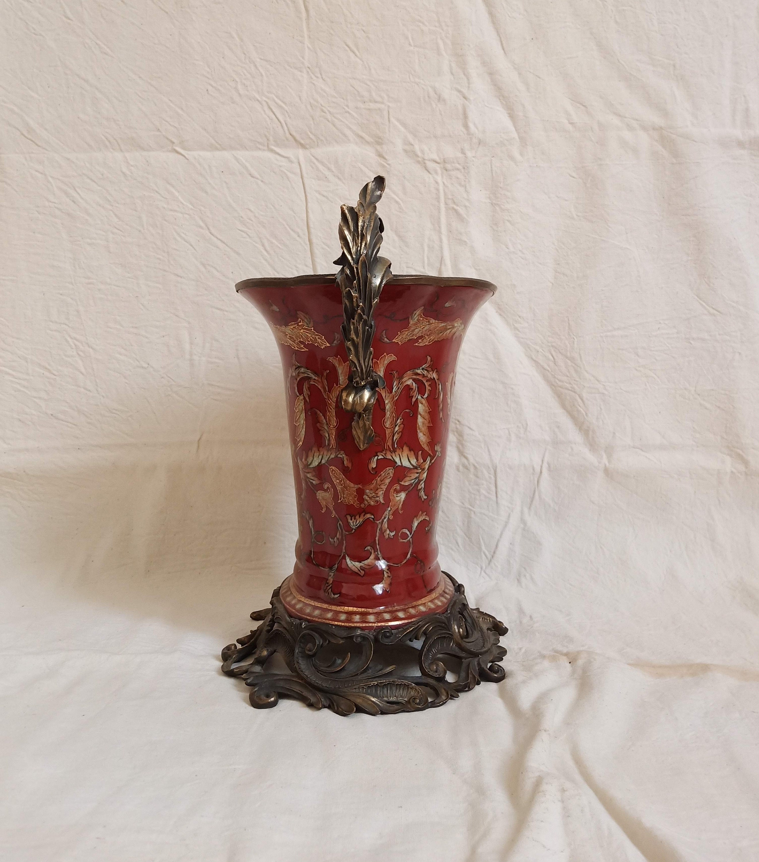 Dominic Ceramic and Brass Footed Vase.Hand Crafted Dominic Etsy