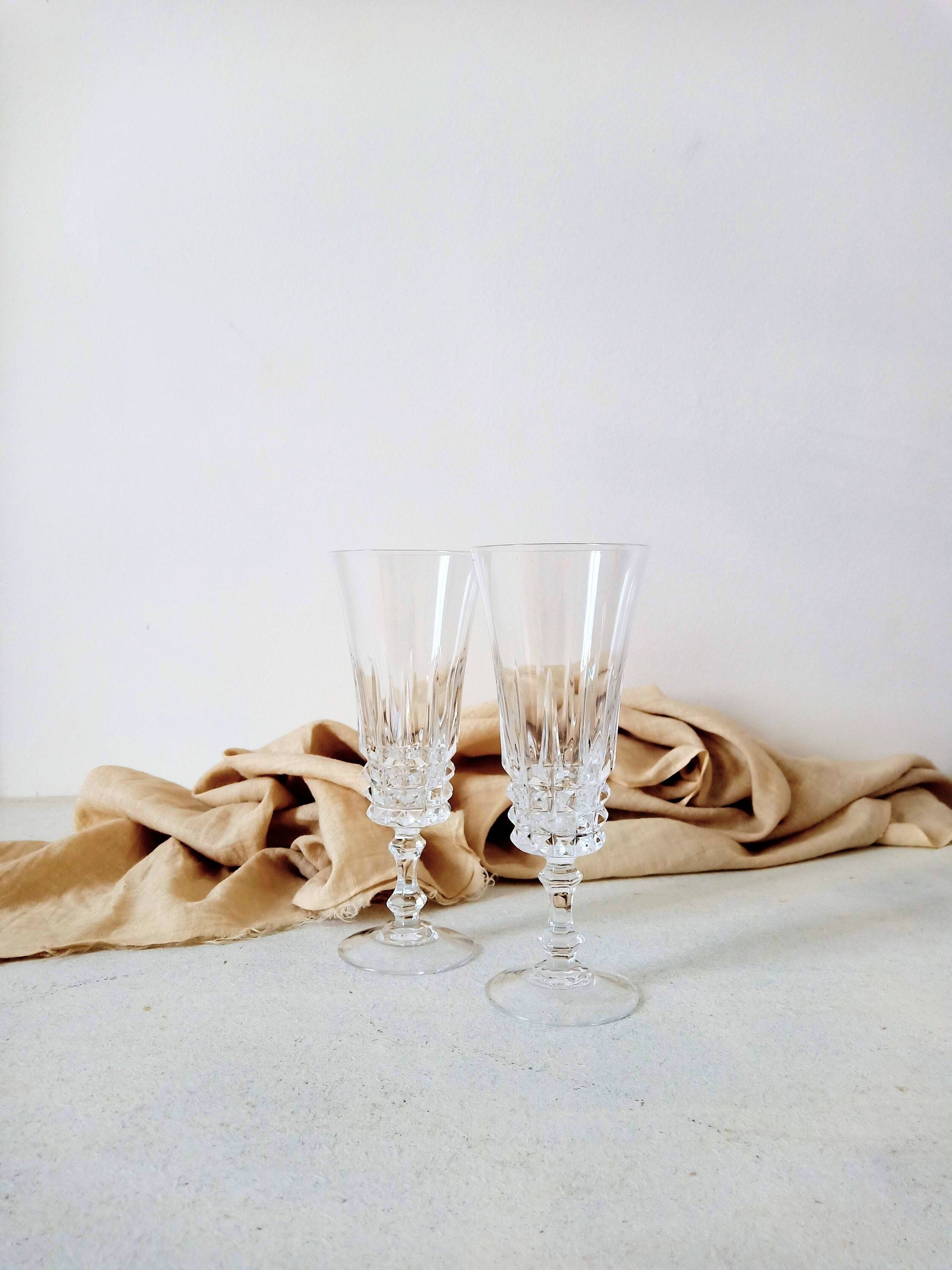 Coupes de Verre Champagne 2 Millésimées.verres Flûtes Français Millésimés.verres en Cristal Français