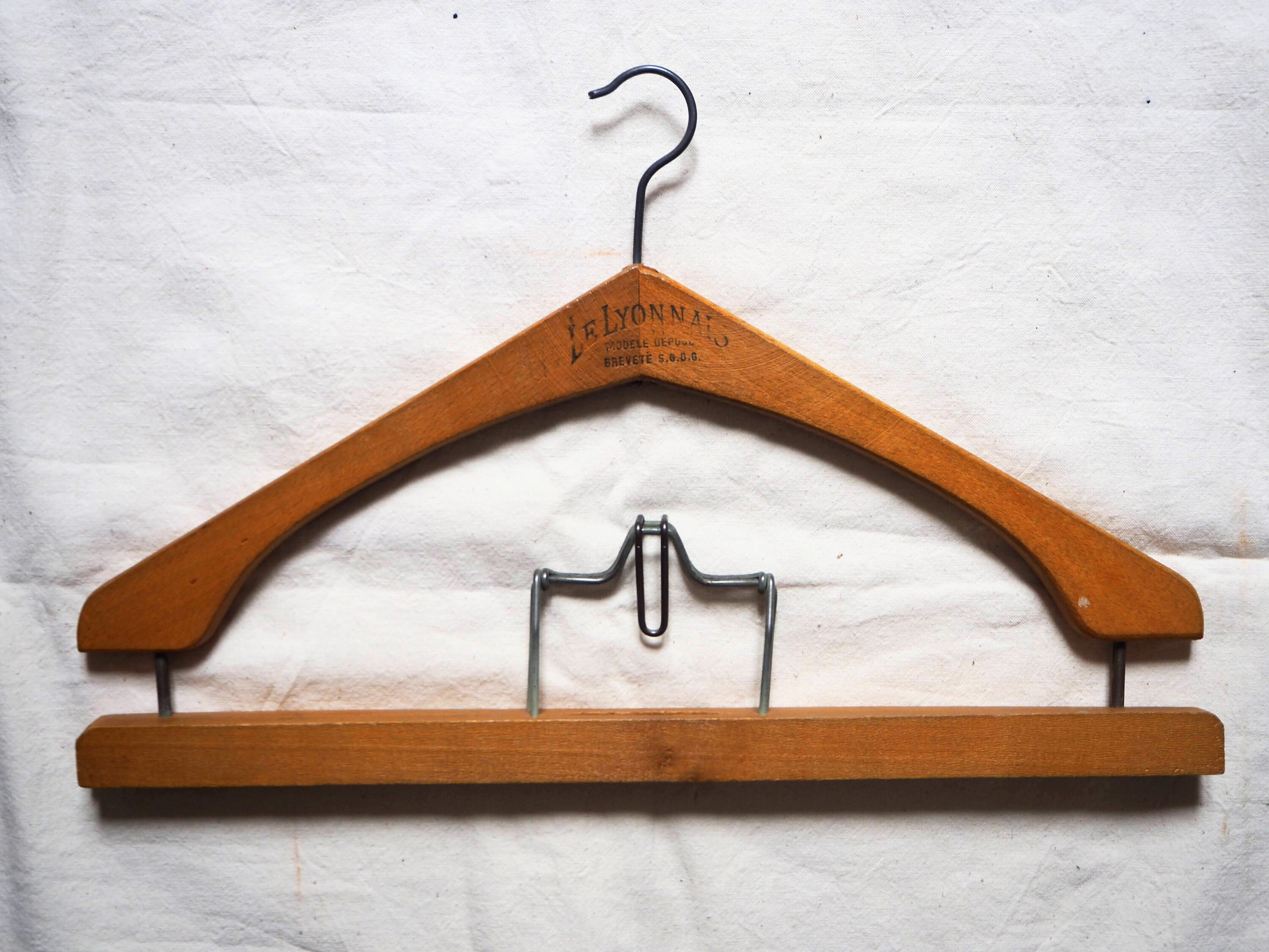 French Vintage Wooden Coat Hanger.Vintage Trouser Etsy
