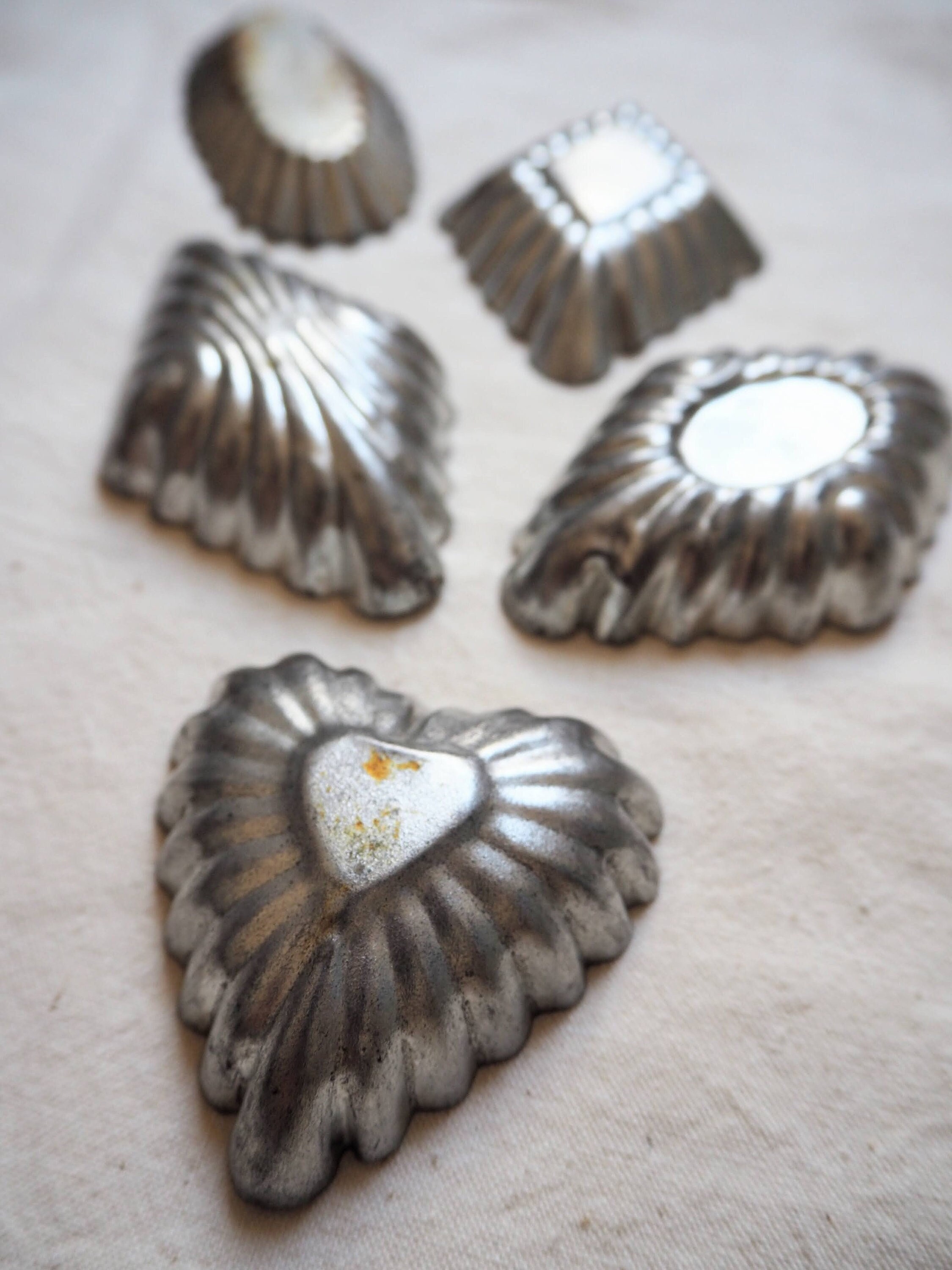 5 Moules de Cuisson Français Dépareillés.français Moule à Gâteau en Étain.français Ustensiles Cuisin