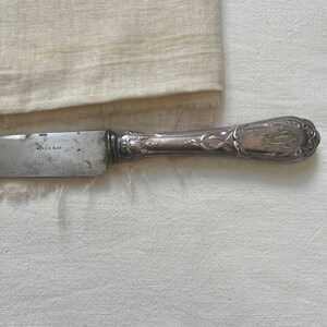 Antique MIELE & Co French Tarnish Acier Carving Meat Knife.Antique Kinife Engraved Monogram Initials LD.Antique Ornate Acier Meat Knive image 3