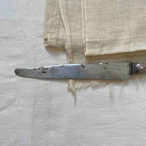 Antique MIELE & Co French Tarnish Acier Carving Meat Knife.Antique Kinife Engraved Monogram Initials LD.Antique Ornate Acier Meat Knive image 2