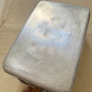 Medium Vintage Rustic French Aluminium Roasting Rectangle Tray.Vintage Rôti Platter With Handles.French Aluminium Baking Pan.Kitchenalia imagen 10