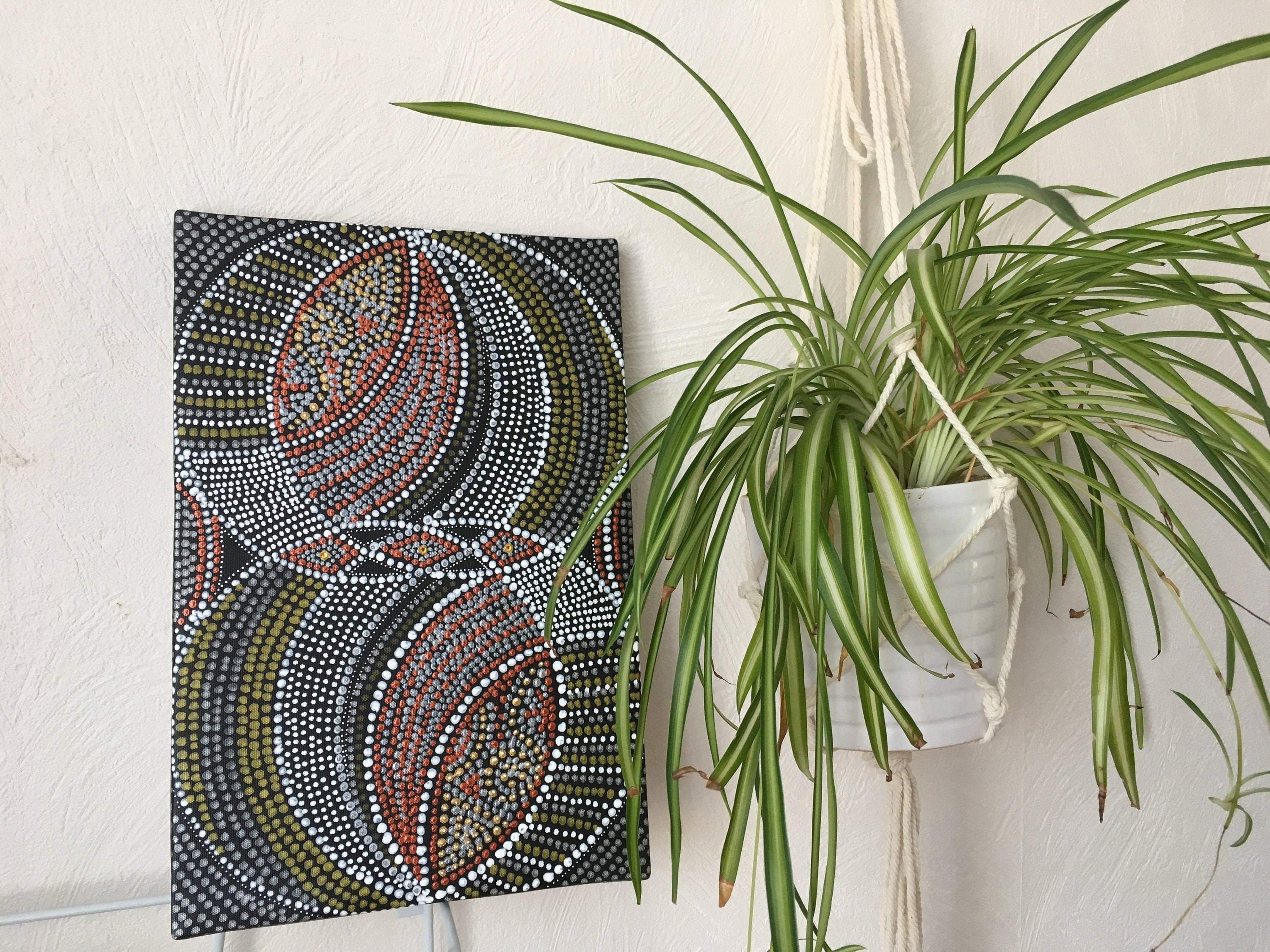 Tableau Symbole 1 - 20x40 cm Acrylique Cristal Peinture Moderne Abstraite Tableau Abstrait Unique et