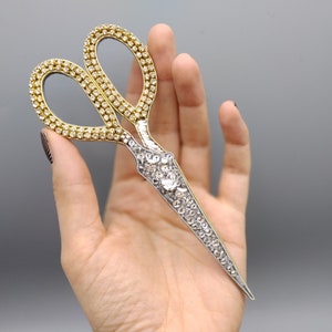 Crystal Sequin Scissors Brooch: Hairdresser Seamstress Jewelry Gift
