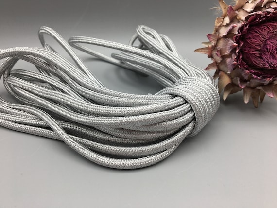 Metalized lurex cord 6mm Silver metallic rope DIY bag basket | Etsy
