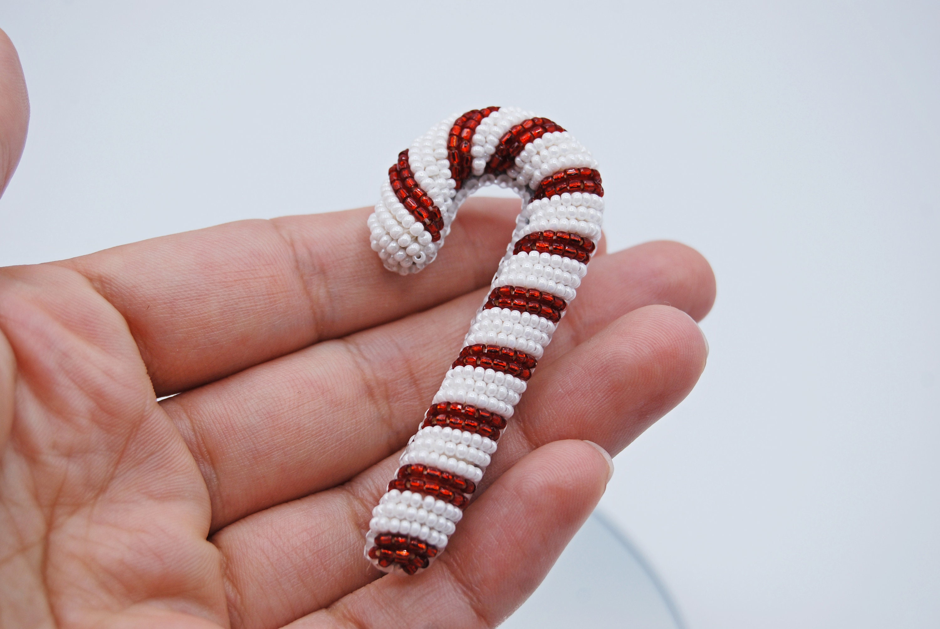 Broche en perles de canne à sucre de Noël, cadeau de bijoux de Noël - France
