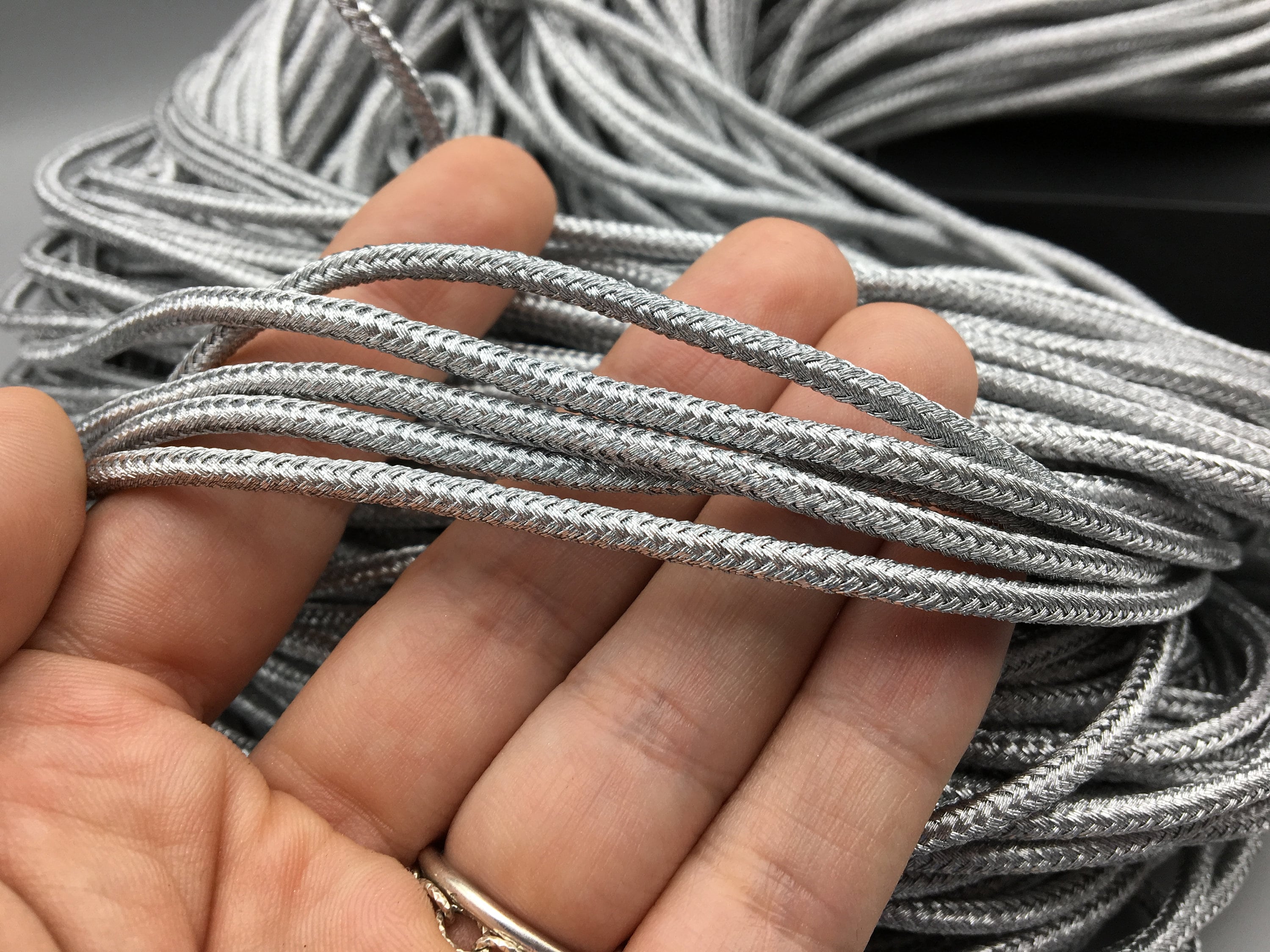 Silver metallic rope 3mm Lurex cord metalized Polyester Etsy