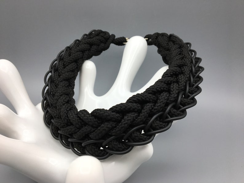 Braided Rope Cord Necklace Oversized Chunky Textile Jewelry Etsy