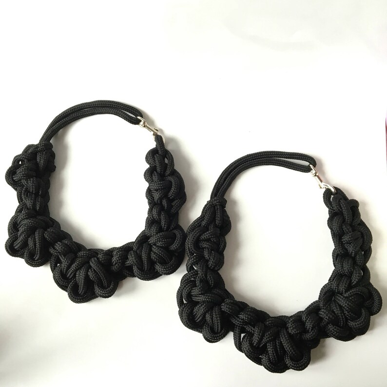 Crochet rope necklace black gothic choker nautical knot Etsy