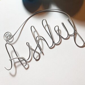 Personalized name ornament, Wire name place holder for weddings or parties, Custom name gift tag for the holidays, Gift under 20 for friends