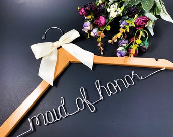 Maid of honor hanger, Personalized wedding hanger, Custom wedding party hanger, Maid of honor gift, Bridesmaid proposal