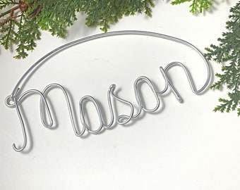 Personalized Christmas ornament, Christmas tree decoration, Wire name ornament, Wire word, Secret Santa gift