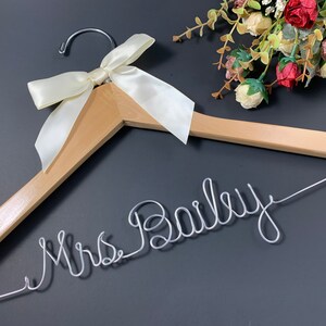 Bride hanger, Bridal hanger for wedding dress, Maid of honor gift, Bridesmaid proposal, Bridal shower present image 3