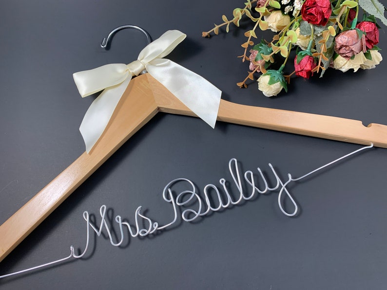 Bride hanger, Bridal hanger for wedding dress, Maid of honor gift, Bridesmaid proposal, Bridal shower present image 3