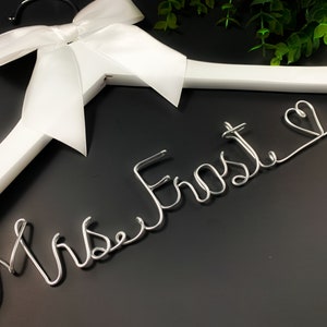 Personalized wedding hanger for the wedding dress photos, Unique gift for a bridal shower, Customized dress hanger for a bridesmaid proposal image 2