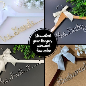 Personalized wedding hanger for the wedding dress photos, Unique gift for a bridal shower, Customized dress hanger for a bridesmaid proposal image 4