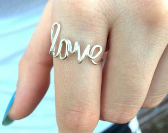 Non adjustable love ring, Wire ring, Minimal jewelry, Gift for a friend, Bridesmaid proposal gift